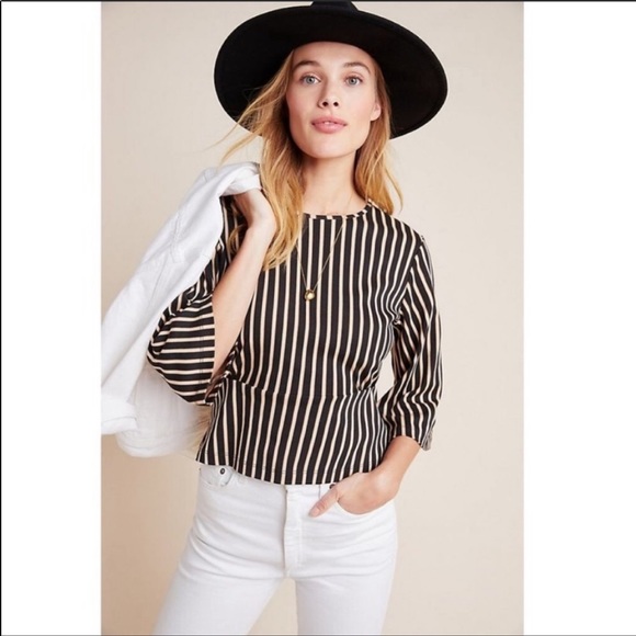 Scotch & Soda Vertical Striped Wide Minimalist Sleeves Top Sz XS - Picture 3 of 6